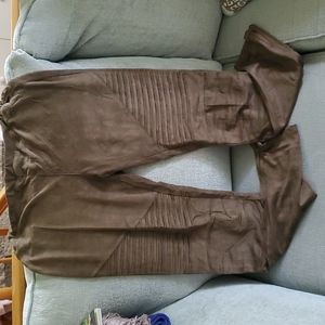 Microsuede moto leggings